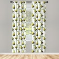thumbnail image 4 of Ambesonne Watercolor Window Curtains, Delicious Pears Pattern, Each 28" W x 63" L, Green and Yellow Green, 4 of 4