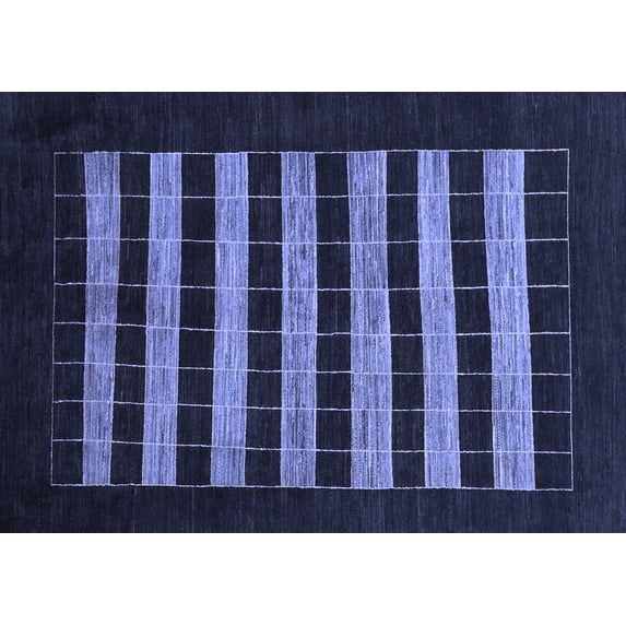 Ahgly Company Indoor Rectangle Abstract Blue Modern Area Rugs, 2' x 4'