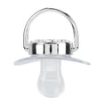 thumbnail image 1 of Silicone Baby Pacifier Silver A-Z Letters Safe BPA Free One Piece Seamless Pacifier with Lid for Infant 6-18 Months, 1 of 7