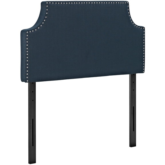 Modern Contemporary Urban Design Bedroom Twin Size Headboard, Navy Blue, Fabric