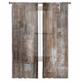 thumbnail image 2 of Brown Semi Sheer Curtains 96 Inch Length 2 Panels Set, Retro Oil Painting Modern Abstract Art Aesthetics Sheer Kitchen Curtain Privacy Voile Window Curtain for Living Room Bedroom Rod Pocket Drapes, 2 of 7