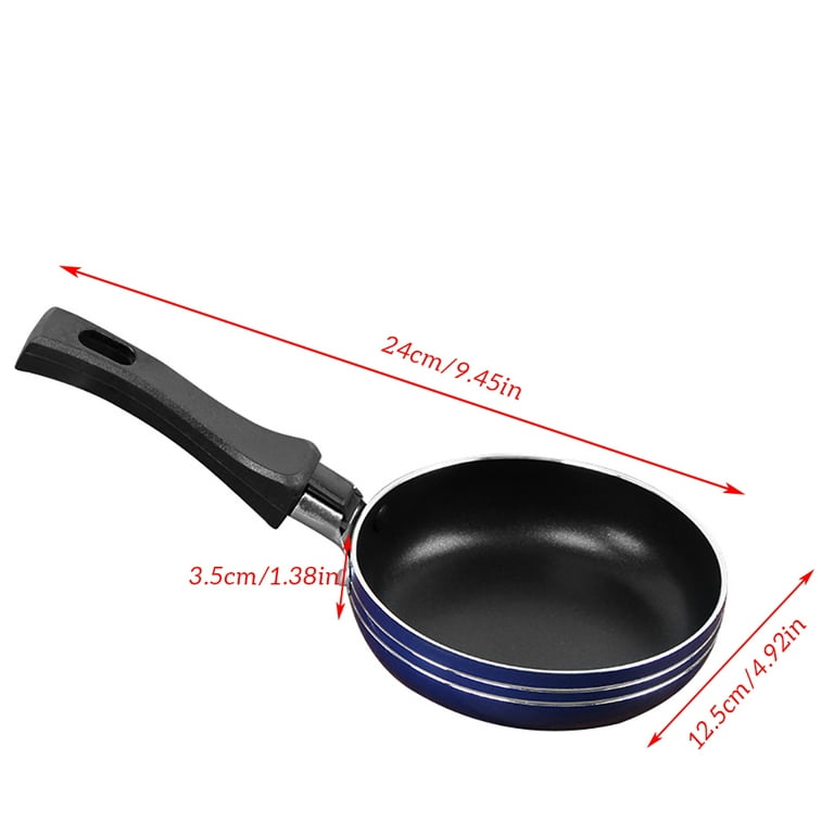 Frying Pan Mini Thick Non-stick Flat Pan Stainless Steel Pancake Fryer  Kitchen Cookware Random Color, 12cm 