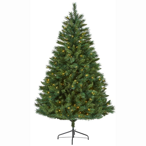 Nearly Natural 6ft. Rocky Mountain Mixed Pine Artificial Christmas Tree with 300 LED Lights