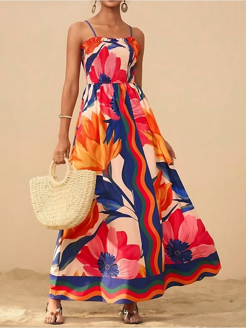 strapless open back dress Flowy Red Maxi Dress with Cape | Beach Wedding Guest & Resort Wear