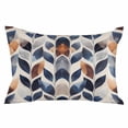 thumbnail image 2 of Navy Blue Burnt Orange Body Pillow Cover, Pillowcase Protectors with Zipper, Breathable Decorative Throw Pillow Case Cover, Botanical Palm Leaf Abstract Pillow Shams for Couch Sofa 24x36Inch, 2 of 8