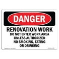 thumbnail image 1 of SignMission OS-DS-A-1218-L-1751 Signal de Danger OSHA 12 x 18 Po - les Travaux de Rénovation n'Entrent Pas dans la Zone de Travail, 1 of 1