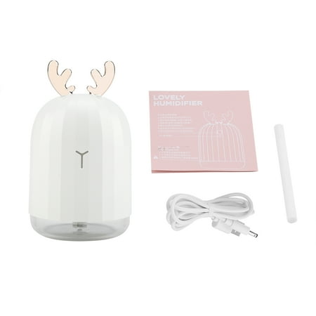 

Cute Antler-Shaped 220ML Humidifier with LED Night Light and USB Cable