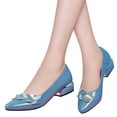 thumbnail image 3 of ZTTD Ladies Shoes Fashion Shallow Mouth Thick Heel Pointed Toe Slip-On Casual Shoes, 3 of 6