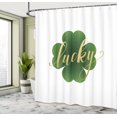 thumbnail image 4 of Ambesonne Lucky Shower Curtain, Shamrock Leaf and Wording, 69"Wx84"L, Fern Green Beige White, 4 of 4