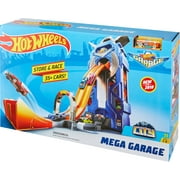 Hot Wheels Mega Garage Toy Car Race Track & Playset, Stores 35+ 1:64 Scale Vehicles