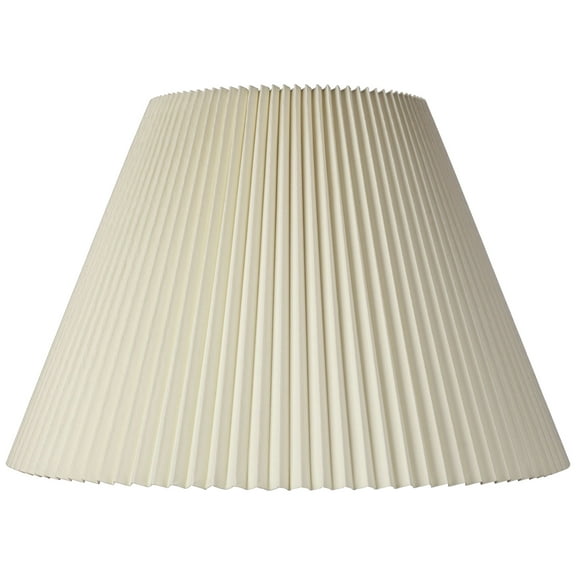Springcrest Empire Lamp Shade Beige Pleated Large 10.75" Top x 22" Bottom x 15.5" High Spider Replacement Harp and Finial Fitting