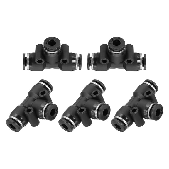 Uxcell Tee Plastic Push to Connect Fittings Ways Tube Connect Push Fit Push Lock 5/32 Inch