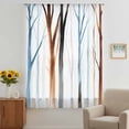 thumbnail image 3 of Blue Brown Tree Sheer Curtains 63 Inches Long, Watercolor Forest Art Light Filering Curtains, Breathable Simi Curtain Privacy Drapes for Living Room Bedroom Lightweight Window Treatment, 3 of 9