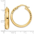 thumbnail image 2 of Finest Gold 14K Yellow Gold Polished & Diamond-Cut Hoop Earrings, 2 of 2