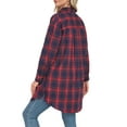 thumbnail image 5 of Cueply Womens Flannel Shirts Plaid Shacket Long Sleeve Button Down Collared Jacket Coats with Pockets, 5 of 6