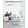 thumbnail image 2 of NFTIGB Oscillating Pedestal Fan, 7 Blades 3 Speeds 9H Timer Standing Floor Fan with Remote,White New, 2 of 8
