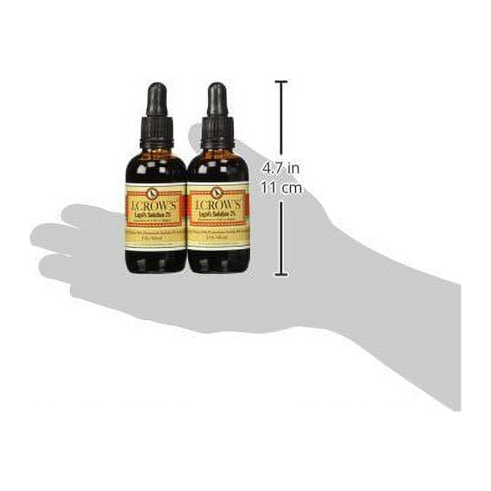 J.CROW'S Lugol's Solution of Iodine 2% 2 oz Twin Pack (2 bottles)