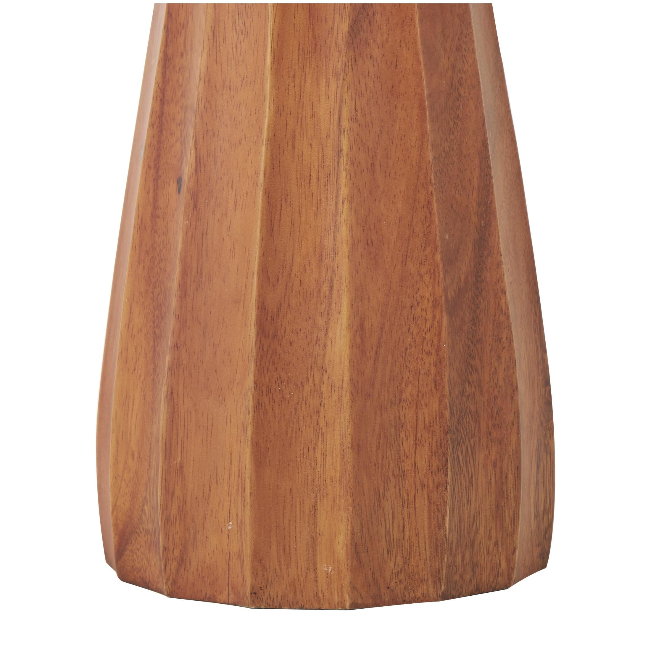 DecMode 36" Handmade Hand Turned Brown Wood Vase