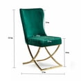thumbnail image 3 of JERFIT Green Velvet Dining Chairs Set of 2 with Gold Metal Legs, Upholstered Accent Chair for Kitchen, Living Room, Office, 3 of 7