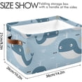 thumbnail image 4 of Happy Whales Storage Basket, Durable Canvas Organizer With Handles Large Collapsible Storage Bins Boxes for Home Office - 1 Pack Home Decor, 4 of 7