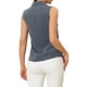 thumbnail image 3 of CAMISA SIN MANGAS DE BOTONES PARA MUJER INSPIRAR CHIC TUNIC DE CUELLO DE LENGÜETA DE DENIM CHAMBRAY TALLA L AZUL OSCURO, 3 of 6
