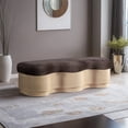 thumbnail image 2 of Meridian Furniture Savoy Brown Velour Fur Fabric Bench, 2 of 10
