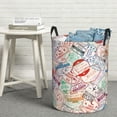 thumbnail image 5 of Goofa Passport Stamp Printed Circular Hamper,Laundry Basket with Handles,Storage Baskets Foldable,Large Capacity Laundry Hamper-Small, 5 of 8