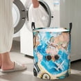 thumbnail image 5 of Fuzoiu Vintage Map Travel Essentials Print Circular Hamper,Laundry Basket with Handle,Collapsible Laundry,Dirty Clothes Storage Basket,for Bedroom Bathroom Dorm Living Room-Medium, 5 of 6