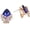 Navy Blue Gold -Tone, variant on Women's Austrian Crystal Wedding Teardrop Stud Earrings