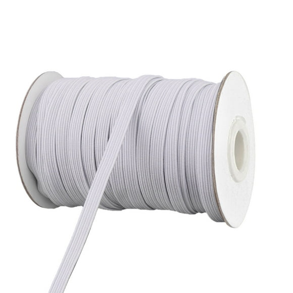 Corde Élastique Élastique Élastique en Polyester Blanc 29,5 Yards x 0,2 Inch