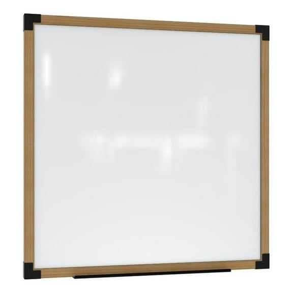 Ghent Prest Wall Whiteboard Magnetic Natural Oak Frame 4 x 4ft