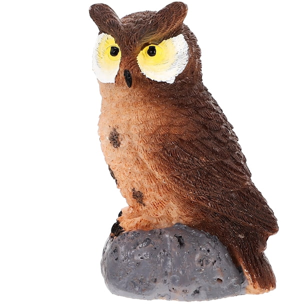 Búho artificial de resina realista, pájaros pequeños, accesorios decorativos para jardín, juguete para niños