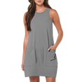 thumbnail image 6 of LEEYNEER Women‘s Beach Cover Up Tank Dress Casual Vacation Short Summer Halter Dresses with Pockets, 6 of 6