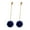 Blue, variant on Grandest Birch 1 Pair Women Earrings Lightweight Jewelry 5 Colors Fluffy Ball Long Dangle Earrings for Cocktail Faux Fur,Alloy Whi
