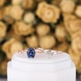 thumbnail image 2 of Vintage Oval Cornflower Blue Sapphire Engagement Ring- 14k Rose Gold Vermeil- Hidden Halo Promise Ring Set- Handmade Jewelry, 2 of 3