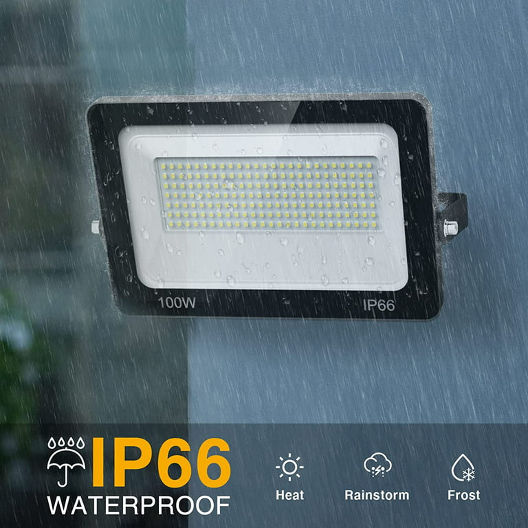 Onforu 2 Pack 100W LED Flood with Plug, 10000lm Super Bright LED Work Light,IP66 Waterproof Outdoor Security Lights,5000K Daylight White Floodlight for Yard, Garden, Playground, Basketball Court - Walmart.com