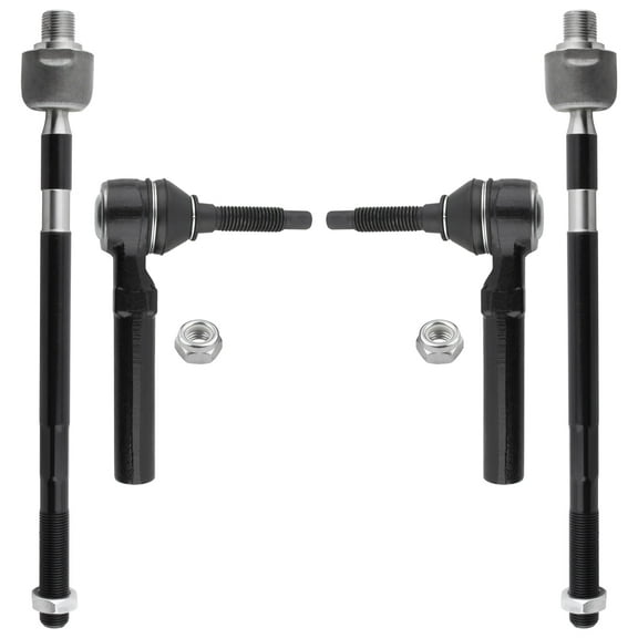 BOXI (Set of 4) Front Inner & Outer Tie Rods Fit for Buick Enclave 2008-2017 | for Chevrolet Traverse 2009-2017 | for GMC Acadia 2007-2017 | for Saturn Outlook 2007-2010 | Replaces EV800572 ES800286