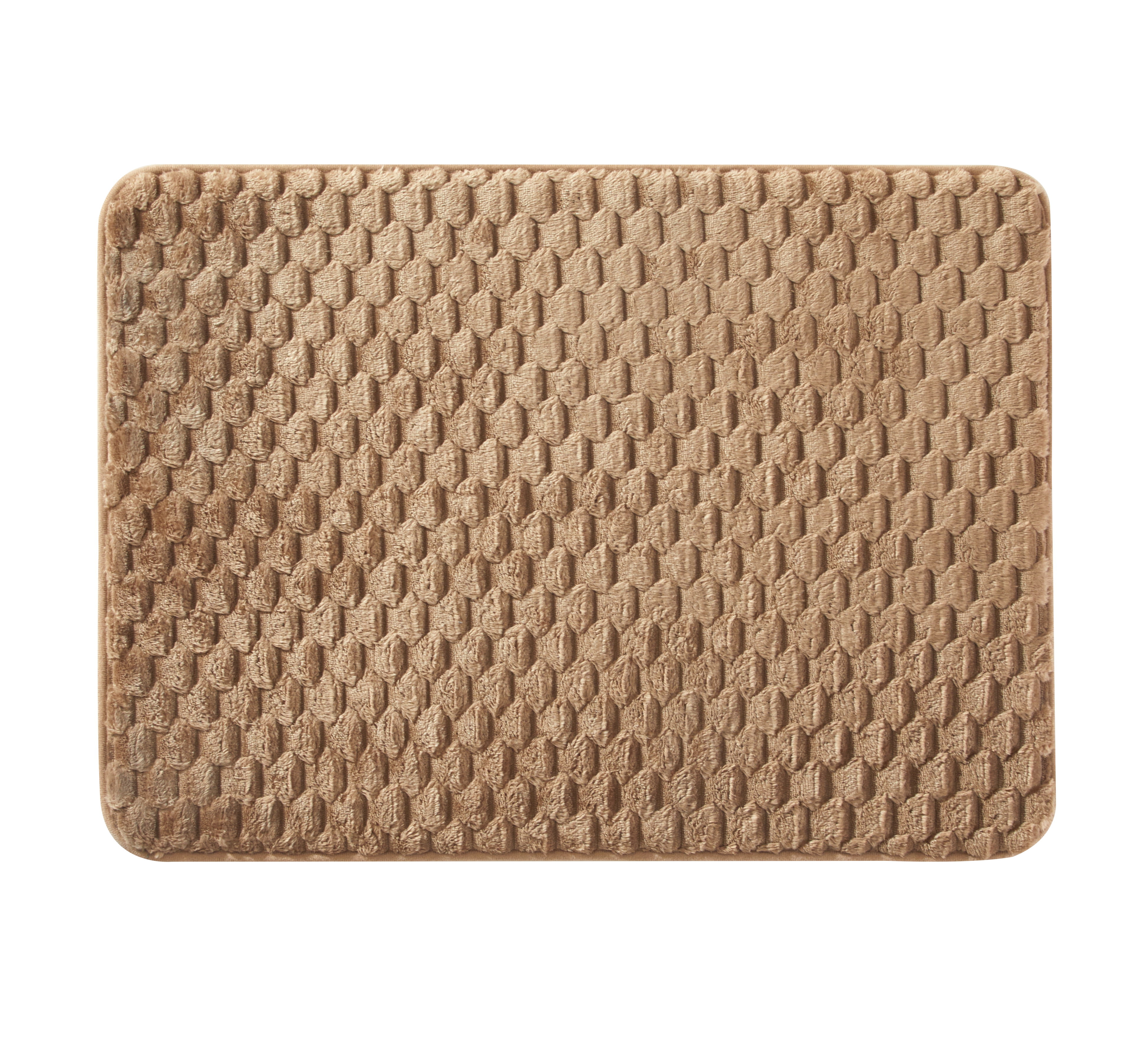Mainstays Brown Bag 2pc Tile Bubble Bath Rug Set
