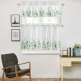 thumbnail image 5 of 3 Piece Curtains Tiers and Valances Set, Eucalyptus Leaves Summer Watercolor Green Leaf Flower Rod Pocket Short Window Treatment Tiers Curtains Panel and Valance for Cafe Bathroom Kitchen, 5 of 6