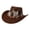 brown, variant on Faux Suede Western Cowboy Hat for Men Women: Feather Ethnic Decor Wide Brim Fedora,Unisex