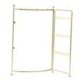 thumbnail image 3 of Foldable 2 Panel Jewelry Hanger Jewelry Stand Earring Rack Practical with 3 Tier Golden, 3 of 9