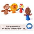 thumbnail image 2 of Finger Puppets Ms. Rachel Zoo Friends, paquete de 4 unidades, león, mono, loro, 2 of 8