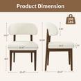 thumbnail image 3 of ClinQ Teddy Fleece Dining Chairs Set of 2, Modern Upholstered Kitchen Side Chairs with Curved Back, Solid Wood Legs for Dining Room, Beige, 3 of 10