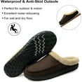 thumbnail image 5 of WOTTE Men's Slippers Fleece Fuzzy Lined Memory Foam Moccasin House Shoes for Indoor Outdoor, Coffee Size 9-10, 5 of 7