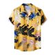 thumbnail image 1 of Camisas De Para Hombre Camisas de un solo pecho de primavera y verano para hombre, camisas de vacaciones al libre con bolsillo de manga corta y solapa con estampado informal para playa (Yellow, XL), 1 of 7