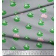thumbnail image 2 of Soimoi Modal Satin Fabric Lotus & Frog Kids Fabric Prints by Yard 42 Inch Wide, 2 of 3