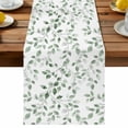 thumbnail image 2 of Watercolor Eucalyptus Leaves Table Runner 13x48in Non-Slip Cotton Linen Table Runners, Vintage Spring Leaves Dresser Scarves TableRunner for Dinner Kitchen Dining Wedding Party, 2 of 9