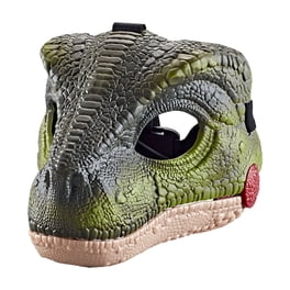 Máscara T-rex Dinosaurio Luz Y Sonido, Ajustable, Articulada Verde