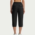 thumbnail image 4 of Wensltd Womens Capris Elastic Waist Outdoor Soft Drawstring Cargo Pants with Pockets, 4 of 8