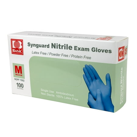 Nitrile Exam Gloves  Latex-Free  Blue  Medium  Each (100 pieces per box)